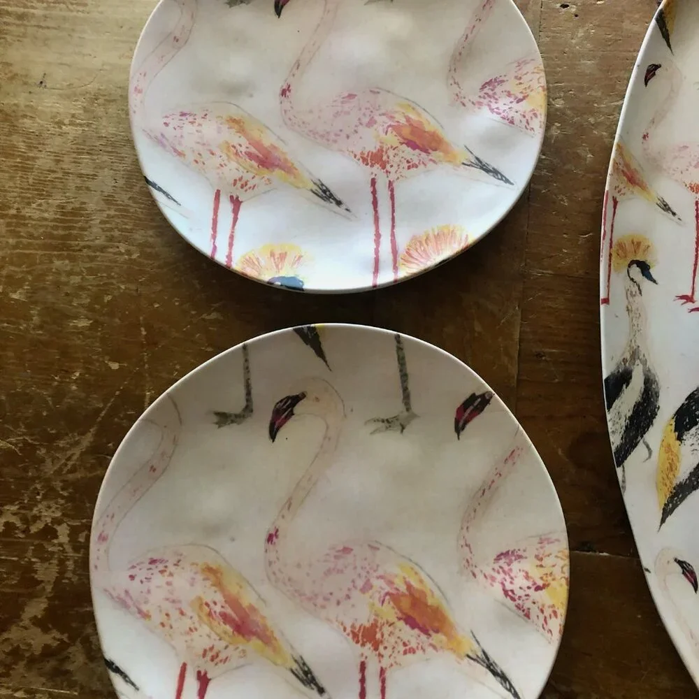 Crate & Barrel Keko Platter and 2 Salad plates - NWT